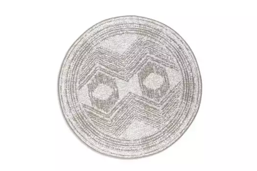 ELLE DECORATION ковер "Merge, внутри и снаружи", круглый, плоского плетения, для дома и улицы, современный, двусторонний ковер, балкон, гостиная 140 см, цвет Linen