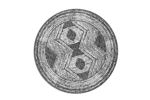 ELLE DECORATION ковер "Merge, внутри и снаружи", круглый, плоского плетения, для дома и улицы, современный, двусторонний ковер, балкон, гостиная 100 см, черный