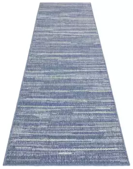 ELLE DECORATION Runner "Mlange", прямоугольный, плоского переплетения, для внутреннего и наружного использования, современный двусторонний ковер, балкон, гостиная 80х350 см, синий/белый