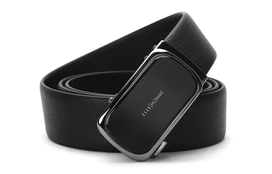 Elle Homme Мужской кожаный ремень, черный