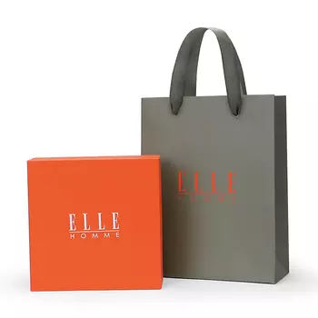 ELLE HOMME Ремень мужской из высококачественной коровьей кожи, черный, ширина 3,4 см, подарочный набор