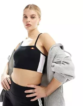 ellesse – Playsol – Короткий топ черного цвета с бретелями на одно плечо