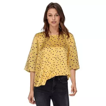 Ellos женская свободная блузка больших размеров с широкими рукавами, цвет Cornsilk Black Dot