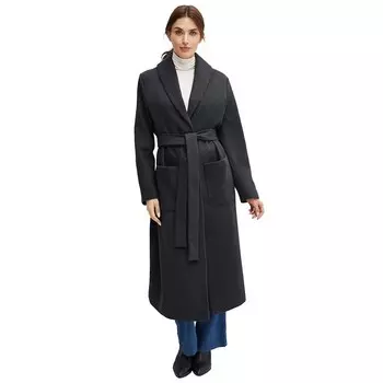 Ellos женское полушерстяное пальто больших размеров с шалевым воротником, черный