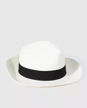 Emidio Tucci мужская белая шляпа с лентой