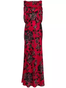 Emilia Wickstead платье макси Nefeli с цветочным принтом, красный