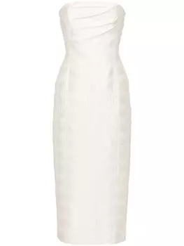 Emilia Wickstead твидовое платье миди Lowre, белый