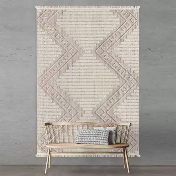 Empera Agra Papaya Ковер в современном скандинавском стиле с рисунком - Бежевый - 80x150 см