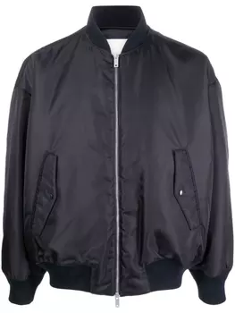 Emporio Armani атласный бомбер на молнии, синий