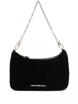 Emporio Armani бархатная сумка-тоут, черный