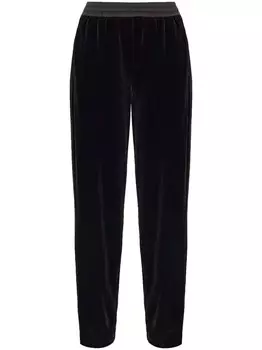 Emporio Armani бархатные спортивные штаны, черный