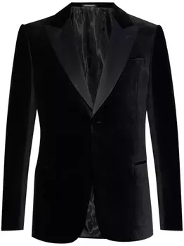 Emporio Armani бархатный смокинг-блейзер, черный