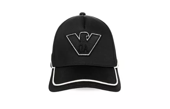 EMPORIO ARMANI Бейсболка хлопковая унисекс черная
