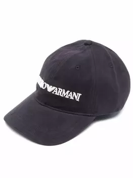 Emporio Armani бейсболка с вышитым логотипом, синий