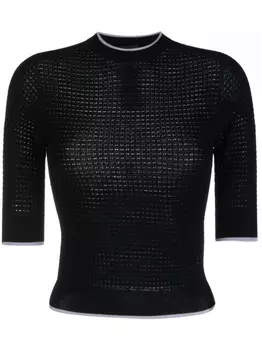 Emporio Armani бесшовный топ с перфорацией, черный