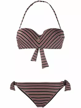Emporio Armani бикини в полоску, красный