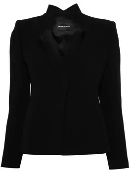 Emporio Armani блейзер со стоячими лацканами, черный