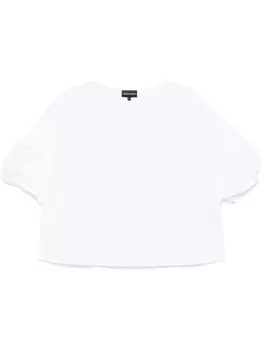 Emporio Armani блузка с драпировкой, белый