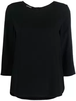 Emporio Armani блузка с рукавами три четверти, черный