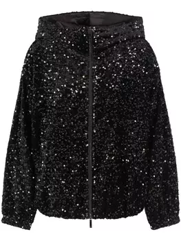 Emporio Armani бомбер с пайетками, черный