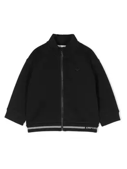 Emporio Armani бомбер с вышитым логотипом, синий