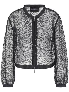 Emporio Armani бомбер с вышивкой бисером, черный