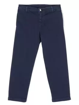 Emporio Armani брюки чинос с нашивкой-логотипом, синий