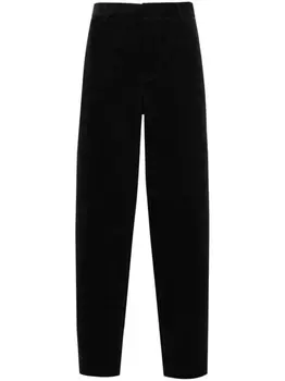 Emporio Armani брюки из ребристого велюра, черный