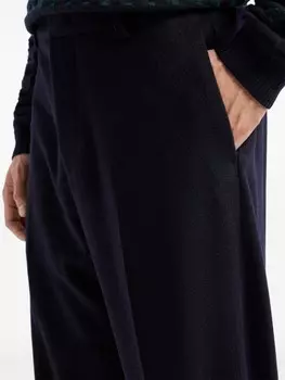 Emporio Armani брюки из смесовой вирджинской шерсти, синий