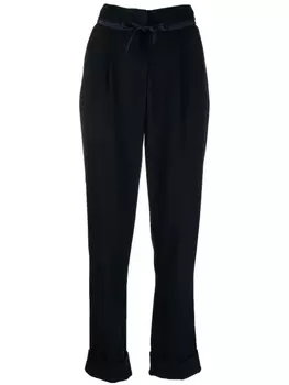Emporio Armani брюки прямого кроя со складками, синий