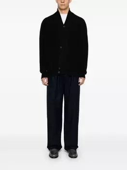 Emporio Armani брюки прямого кроя со складками, синий