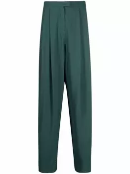 Emporio Armani брюки со складками, зеленый