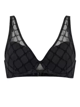 Emporio Armani бюстгальтер с кружевными вставками, черный