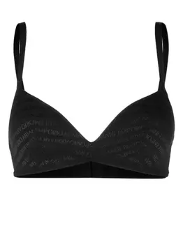 Emporio Armani бюстгальтер с логотипом и уплотненными чашками, черный