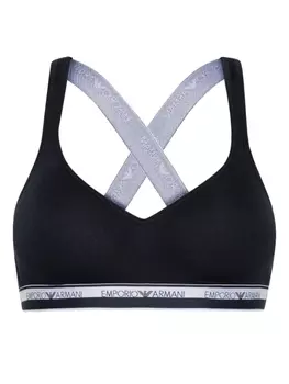 Emporio Armani бюстгальтер с логотипом, синий