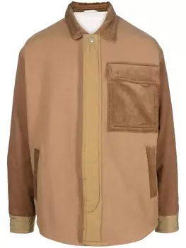 Emporio Armani corduroy-detail shirt jacket, коричневый