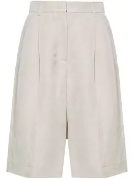 Emporio Armani длинные шорты со складками, нейтральный цвет