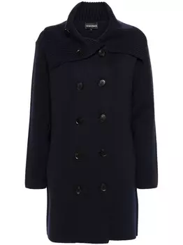Emporio Armani двубортный кардиган-пальто, синий