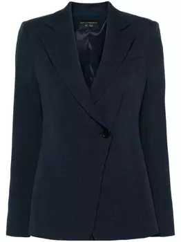 Emporio Armani двубортный креповый пиджак, синий