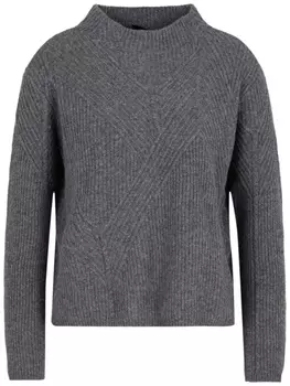 Emporio Armani джемпер из смесовой шерсти в рубчик, серый