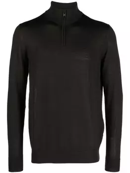 Emporio Armani джемпер из вирджинской шерсти с высоким воротником, коричневый