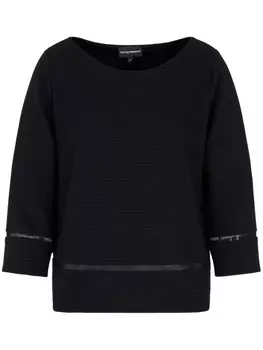 Emporio Armani джемпер Ottoman с сетчатыми вставками, черный