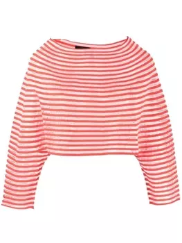 Emporio Armani джемпер с длинными рукавами в полоску, красный