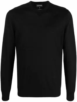 Emporio Armani джемпер с круглым вырезом, черный