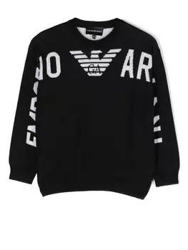 Emporio Armani джемпер с логотипом, черный