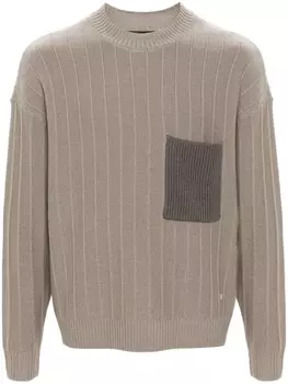 Emporio Armani джемпер с накладным карманом, нейтральный цвет