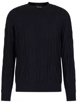 Emporio Armani джемпер с тисненым логотипом, черный