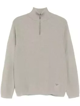 Emporio Armani джемпер с воротником на молнии, серый