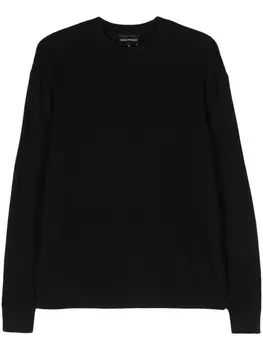 Emporio Armani джемпер с вышитым логотипом, синий