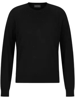 Emporio Armani джемпер с вышивкой, черный